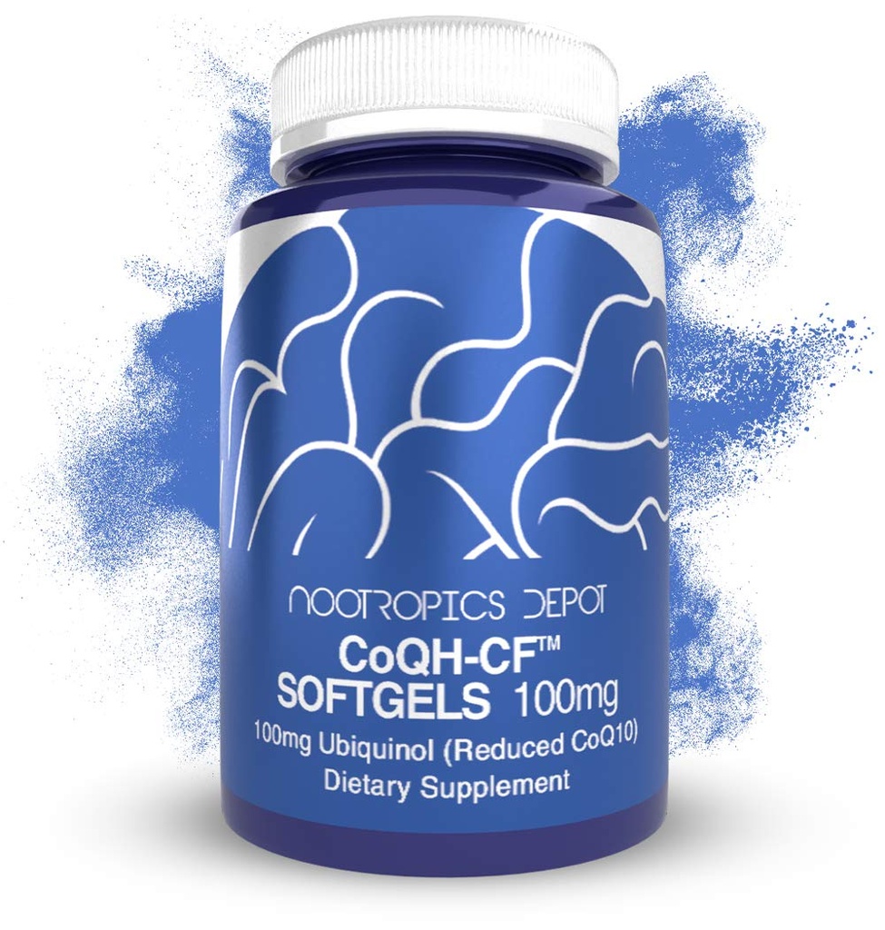 Nootropics Depot Ubiquinol CoQH-CF Softgels | 100mg Ubiquinolサプリメント | 30カウント | 削減CoQ10