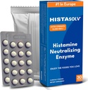 HISTAsolv Extra Strength DAO Enzyme Supplement for Histamine Food Intolerance - Eases Digestive Discomfort - Patented Tech - Made in Austria - 30 Pack