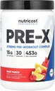 Nutricost Pre-X Xtremeプレワークアウトコンプレックスパウダー、フルーツパンチ、30サービング、ベジタリアン、非GMO、グルテンフリー