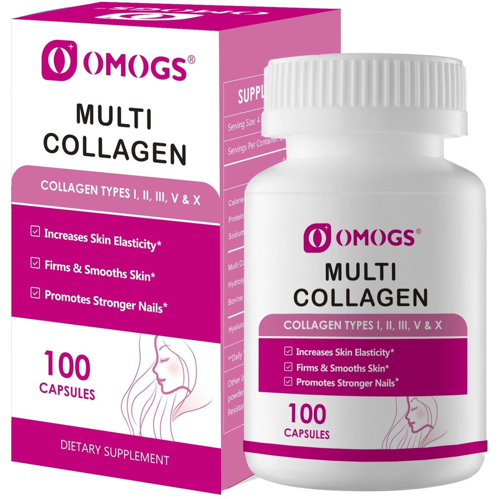 OMOGSのコラーゲンのペプチッド カプセル、自然にプレバイオティクス及びクランベリーのエキスが付いている加水分解されたコラーゲン-毛、皮、釘、接合箇所、消化器の健康及び免疫サポート、非GMO、100カプセル