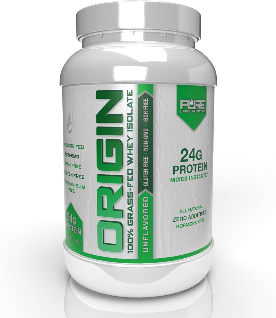 純粋なラベルの栄養物100%の草供給される、非風味付けされたWheyの隔離蛋白質の粉(24g)は、前およびポストのワークアウトの回復及び筋肉建物、低い脂肪及び低い炭水化物のためのエッセンシャル アミノの酸と、- 2lbs-