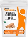 BulkSupplements.com Organic Burdock Root Extract Powder - Burdock Root Powder, Herbal Supplement - Vegan & Gluten Free, 1g per Serving, 1kg (2.2 lbs) (Pack of 1)