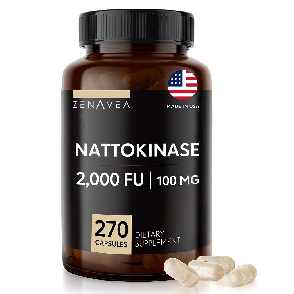ナトキナーゼサプリメント - 2000 酵素のFU - ナトキナーゼの270カプセル100mg - グルテンフリー、非GMO、ビーガン