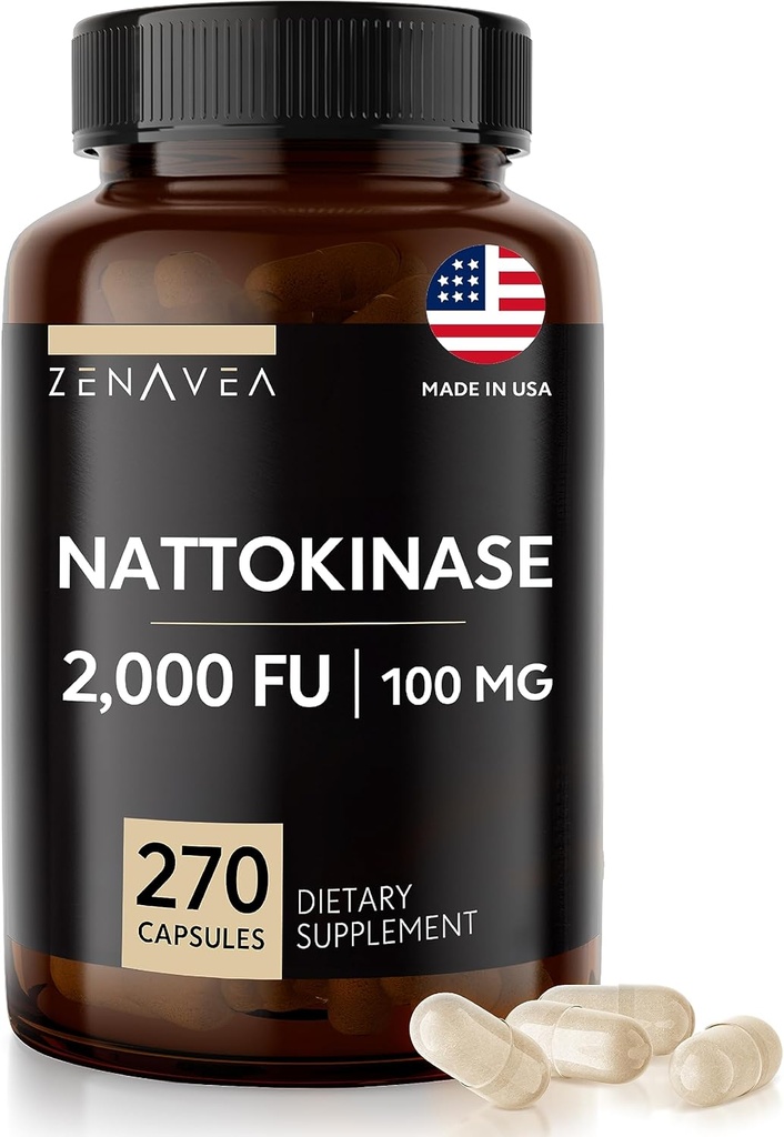 ナトキナーゼサプリメント - 2000 酵素のFU - ナトキナーゼの270カプセル100mg - グルテンフリー、非GMO、ビーガン