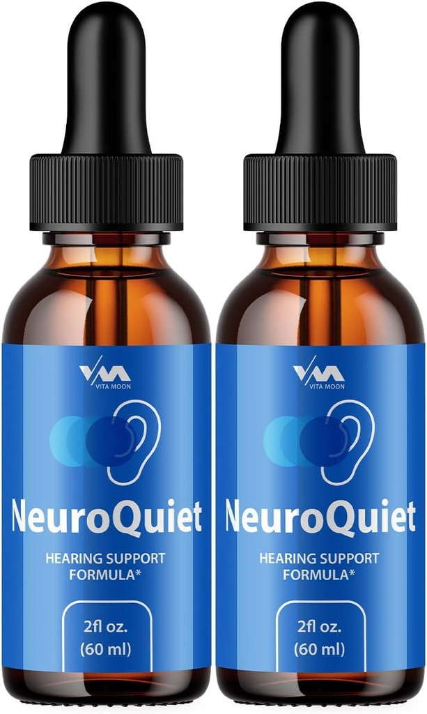 (2パック)NeuroQuietドロップ - Neuro Quiet Advanced Formula補聴器、認知健康、および全体的なウェルネス、2ヶ月の供給