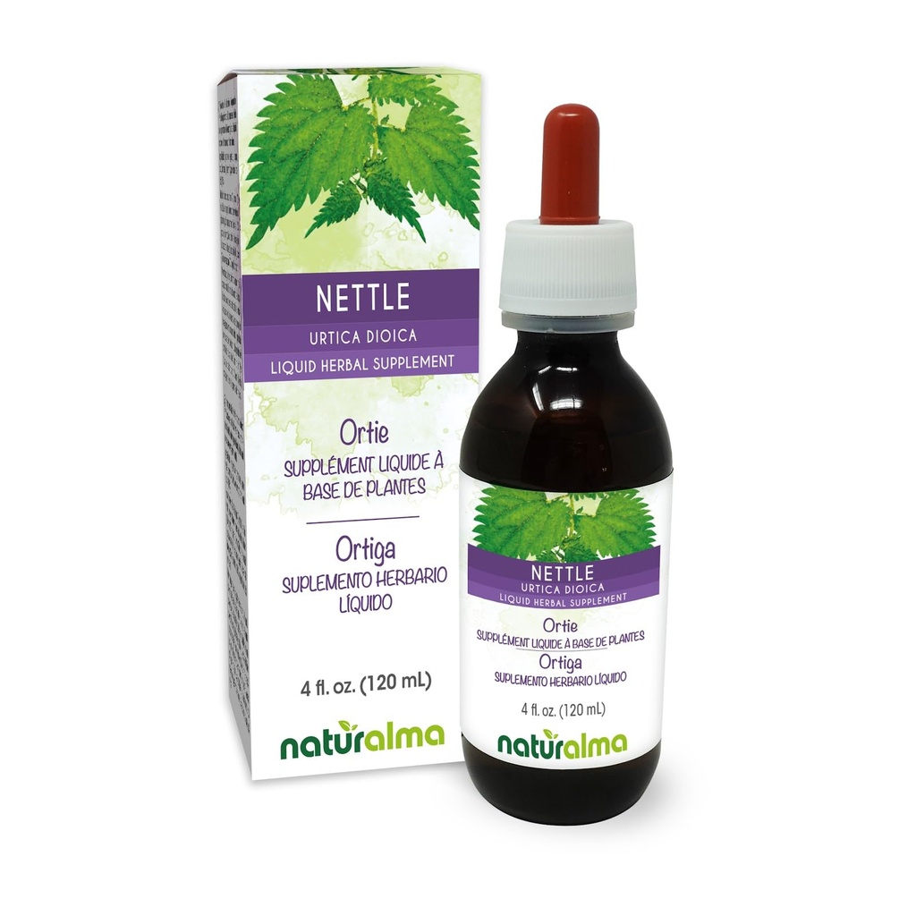 Naturalma Nettle(Urtica dioica)リーフとルートアルコールフリーのチンキ - 4 fl oz 液体エキス - ハーブサプリメント - ビーガン