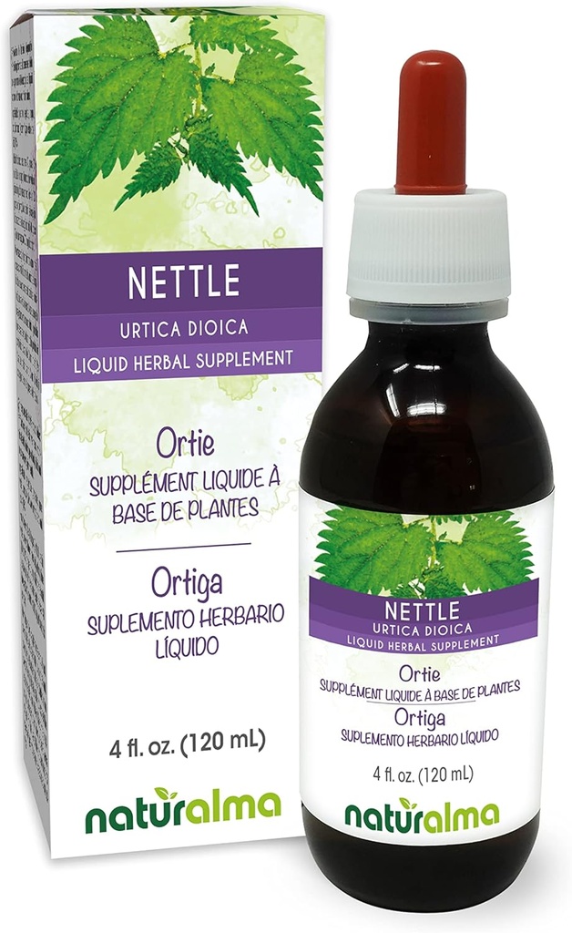 Naturalma Nettle(Urtica dioica)リーフとルートアルコールフリーのチンキ - 4 fl oz 液体エキス - ハーブサプリメント - ビーガン