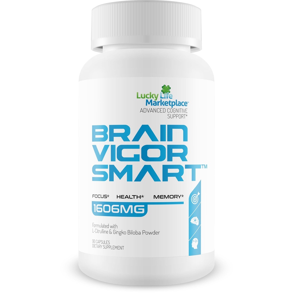 Brain Vigorスマートブレインブースター - 焦点、健康、および記憶のための余分な強度サポート - ライオンのマネのマッシュルームとイチョウのBilobaで作られたFormulaの改善 - 私たちの最高のBrain Vigorスマートピル
