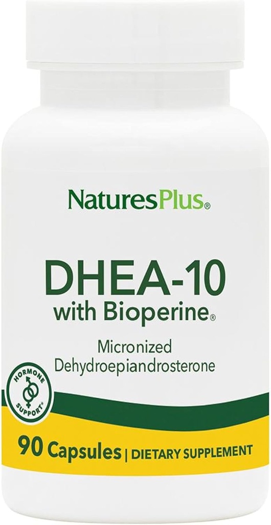 Natures Plus DHEA-10 with Bioperine - 10mg、90ベジタリアンカプセル - グルテンフリー - 90サービング