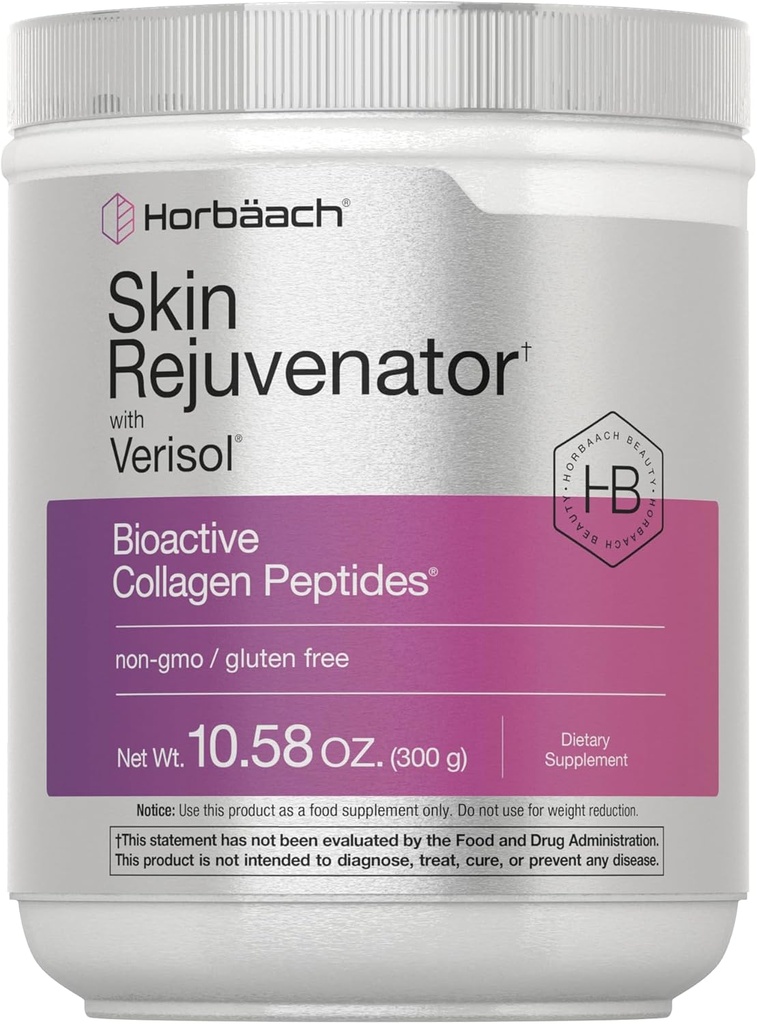 Horbäach Skin Rejuvenator with Verisol 10.58 oz | Bioactive Collagen Peptide Powder | Types I and III | Non GMO, Gluten Free Supplement