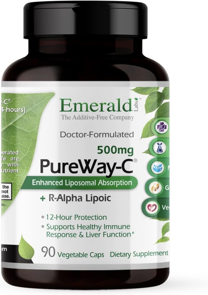 EMERALD LABS PureWay-C - Rアルファリポ酸* - ビタミンCを高速吸収 - 90野菜カプセル(45日供給)