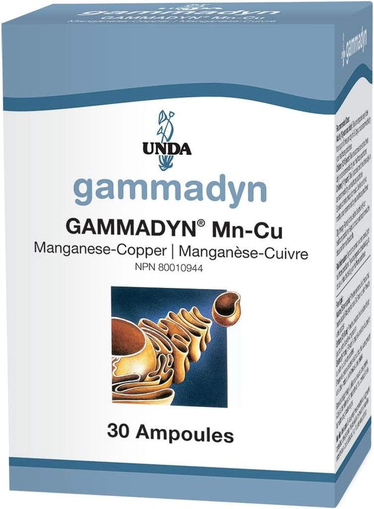 UNDA GAMMADYN Mn-Cu | マンガン銅オリゴ元素サプリメント | 30 Ampoules
