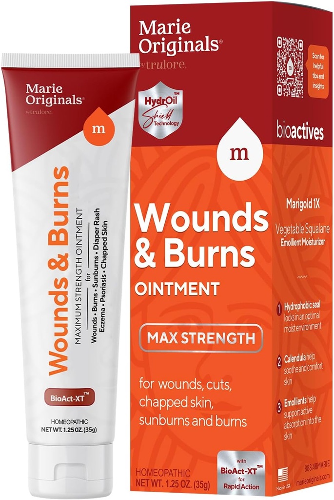 Marie Originals All-Natural Skin Repair and Burn Cream Ointment | ファーストエイド軟膏 | 一般創傷・手触り・風邪・痛み・湿疹・乾癬・火傷の予防接種