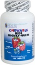 KIDS MIGHTY-MULTI(120錠) - Chewable Multivitamin - ピュアスト非GMO成分、砂糖や人工成分なし - Xylitol&Steeviaリーフエキスで自然に甘く - 大人に適しています
