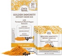 GuruNanda Golden Immunity Instant Drink Mix with Turmeric & Black Pepper - Rich in Antioxidants to Support Immune System & Digestive Health - Saffron & Almond Flavored, On-The-Go Sachets (30 Count)