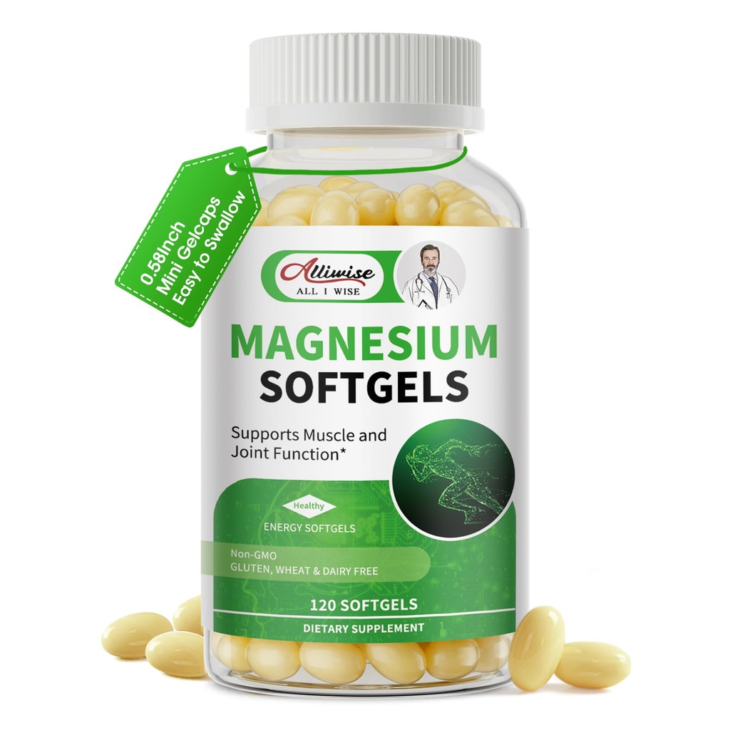 マグネシウムのGlycinate 500mgのSoftgelsの補足、夜足のためのマグネシウムのゲルキャップの高い吸収を飲みやすくする小さい容易&Sleepサポート、muscle&Bone、カルム、非GMO、120のゲルキャップ、60日の供給