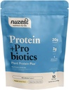 Nuzest - タンパク質 + プロバイオティクス - 腸の健康 - スーパーフードパウダー植物プロテインブレンド - 300g / 10.6 ozポーチ (10 サービング) (フランス語バニラ、300g)