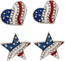女性の宝石類の Eardrop の軽量の流行の党付属品のための PRETYZOOM Patriotic のイヤリングのアメリカの旗の Eardrop