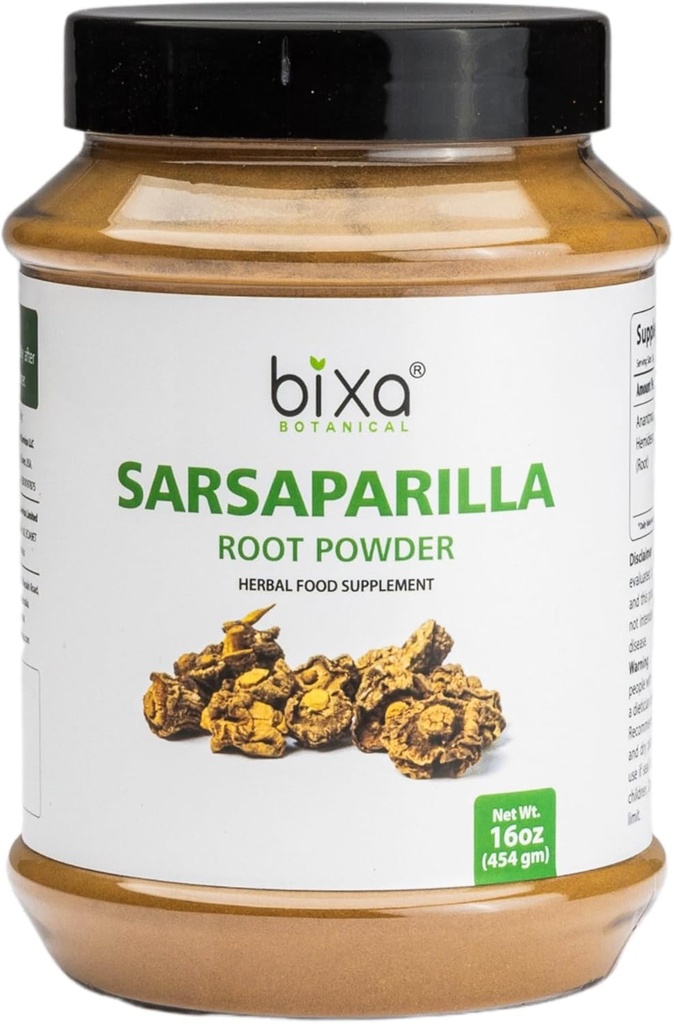 bixa BOTANICAL Sarsaparilla Root Powder | Hemidesmus Indicus(Anantmool) | Ayurvedic Herbal Supplement |グルテンフリー、非GMO、蒸気処理、ビーガン、100%ピュア、ハーブヘリテージの140 +年 |1 lb/16oz