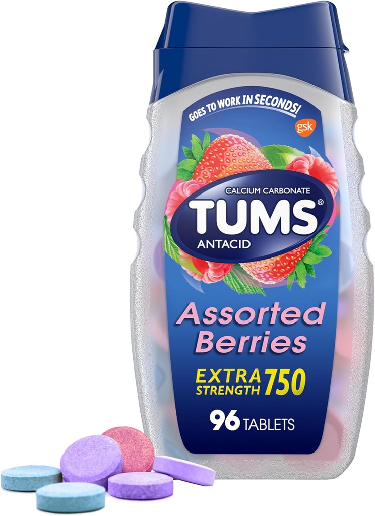 TUMS の余分強さは Heartburn の救助、96 の計算のためのベリーの蟻酸のタブレットを分類しました