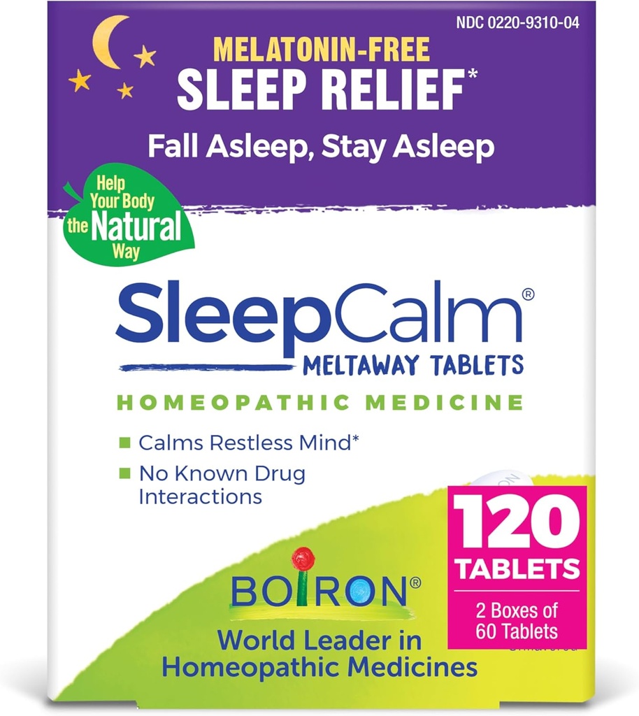 Boiron SleepCalm Sleep Aid for Deep, Relaxing, Restful Nighttime Sleep - Melatonin-Free と Non Habit-Forming - 60 カウント (パッケージ 2)