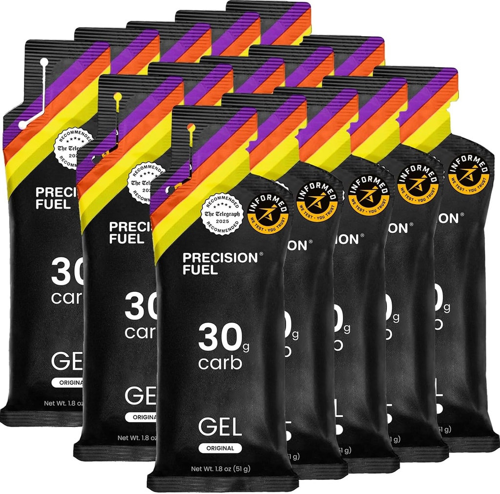 Precision Fuel 30 Energy Gels - Mild, Neutral Flavour Running Gels for Endurance Athletes, 30g Carbohydrate, Easy-to-Digest, Perfect for Running & Long-Duration Sports (Pack of 15)