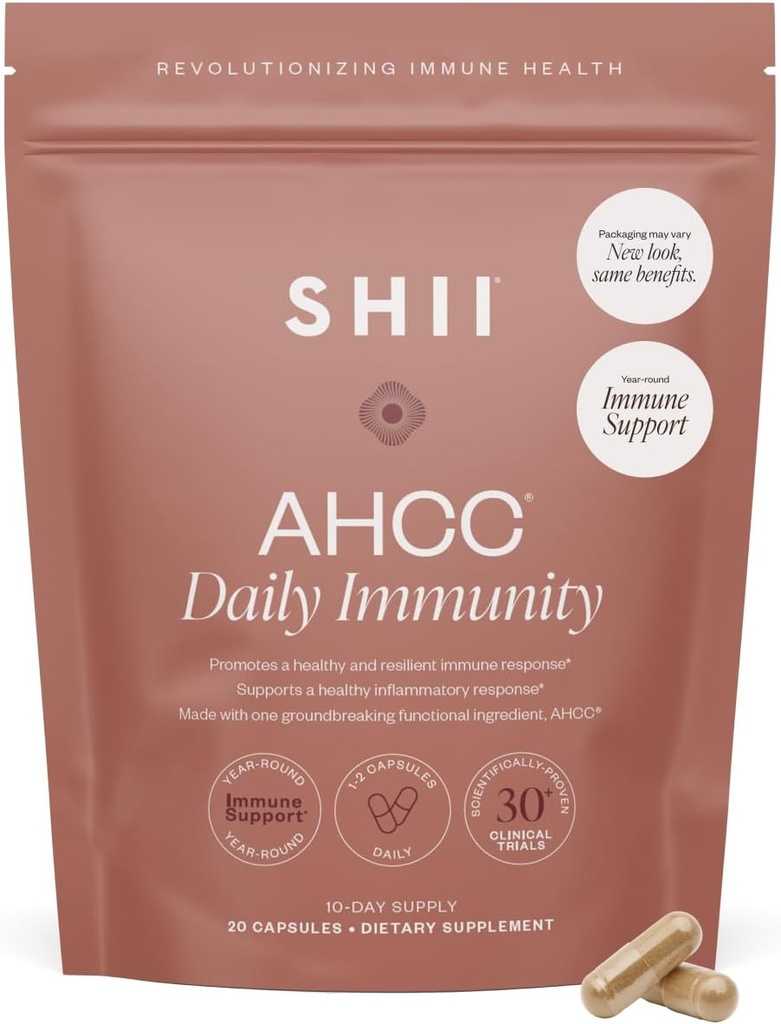 SHII AHCC毎日の免疫、10日の供給 - ビーガン、グルテンフリー免疫サポートサプリメント AHCC、機能的な椎茸の免疫システムサポート、免疫応答と細胞の健康を促進