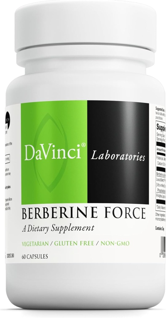 DAVINCI Labs Berberine Force - Berberine、Follate、Rアルファリポ酸&ブドウ種子抽出物 - Aids GLP-1生産* - ベジタリアン、グルテンフリー - 60カウント