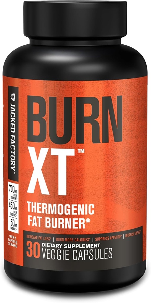 男性と女性のためのジャッキ工場バーン-XT - 焦点を改良し、エネルギーを増やす - プレミアムアセチルL-カルニチン、緑茶エキス、カピマックスカイエンペッパー、&その他 - 30ナチュラルベギーピル