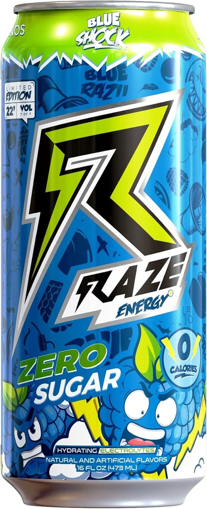 Repp Sports Raze Energy Drink Cans (Blue Shock)