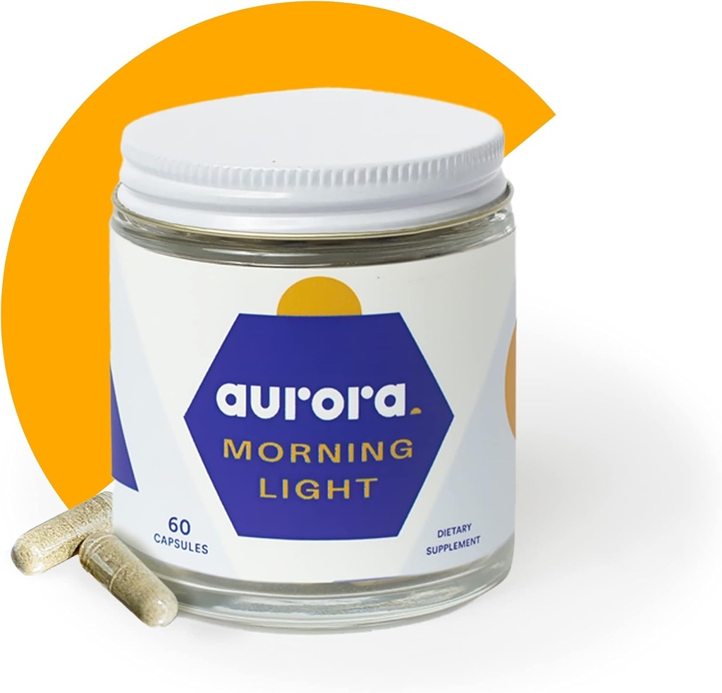 Morning Light, All-Natural Brain Booster, Immune Booster, and Energy Supplement, with Ashwagandha, Holy Basil, Maca Root, and Vitamin B Complex, 60 Capsules - Aurora