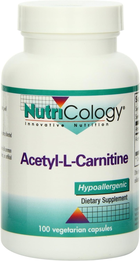 NutricologyのアセチルLカルニチン500mgの補足-Metabolismおよびエネルギー サポート、ALCの自由な形態のアミノ酸、ベジタリアン カプセル- 100の計算