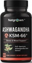 Natgrown Ashwagandha KSM 66 サプリメント 600 mg - ストレス, 気分, & アスレチック サポート - オーガニック KSM66 ルート 抽出物 5% withanolides - ビーガンカプセル - 60 カウント