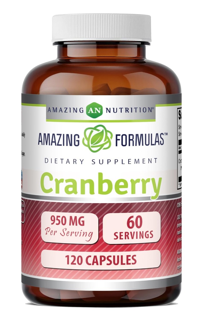 アメージングフォーミュラクランベリーエキス | 950 Mg / サービング | 120 カプセルサプリメント | ノンGMO、グルテンフリー、米国製