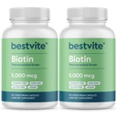 BESTVITE ビオチン5000mcg (240 ベジタリアンカプセル) (120 x 2) - ない Stearates - いいえフローエージェント - ビーガン - 非GMO - グルテンフリーグルテンフリー - 髪、皮膚、爪
