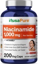 NusaPure Niacinamide 1000mg 200 Veggieカプセル(非GMO、ビーガン)フラッシュフリー