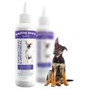 犬と猫のための犬と猫の耳の洗剤のための笑顔の足ペット薬のトリスフラッシュ犬の耳の洗剤のソリューションと感染症の治療 - 猫と犬の耳の洗浄はケトコナゾール12ozが含まれています