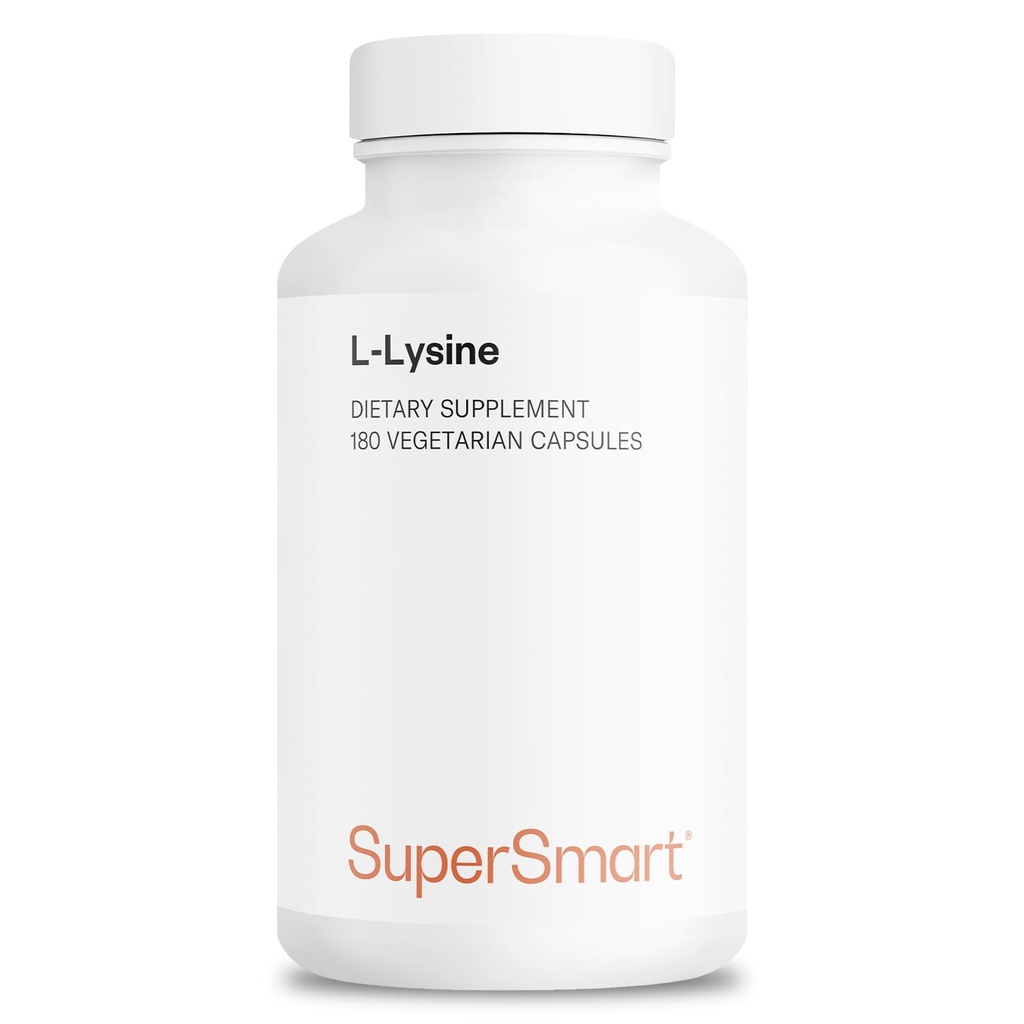 Supersmart - L-Lysine 1日当たり6000mg(高強度) - エッセンシャルアミノ酸リジンサプリメント  非GMO&グルテンフリー - 180ベジタリアンカプセル