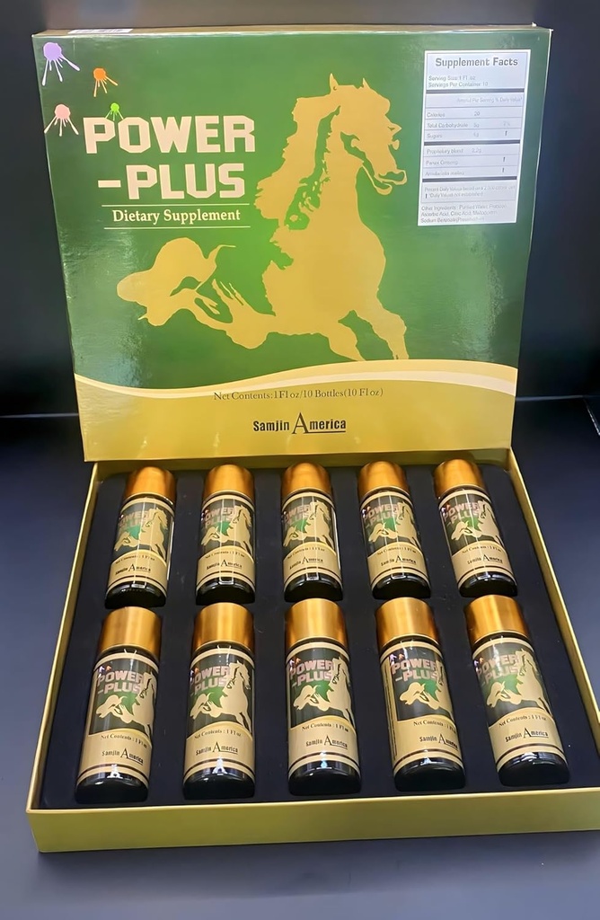 パワープラス余分なstrenght/Ginsengのエネルギー飲み物。1oz X 10BOTTLES。
