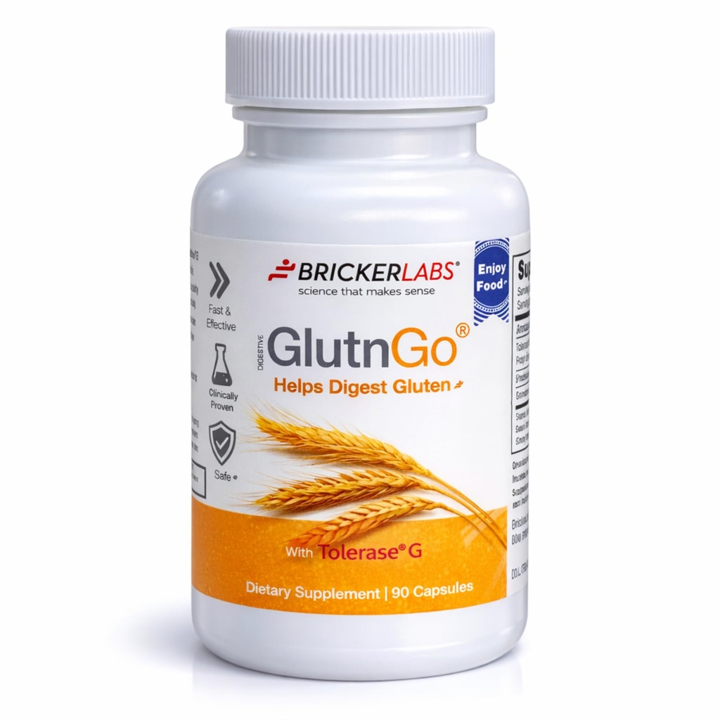 ブロッカーLabs GlutnGo with Tolerase G 100mg グルテン耐性のための消化サプリメント, 消化グルテンを助けるために臨床的に証明, 高速, 効果的かつ安全な消化補助金, 90 カプセル