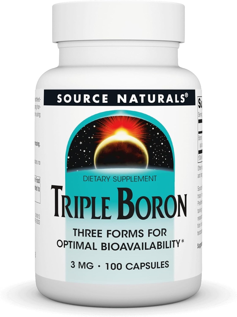 Source Naturals、Triple Boron、Optimal Bioavailibilty*の3つのフォームは、Trace Mineral Boronの3つのフォームが含まれています。Citrate、Aspartate、Glycinate、3mg - 100カプセル