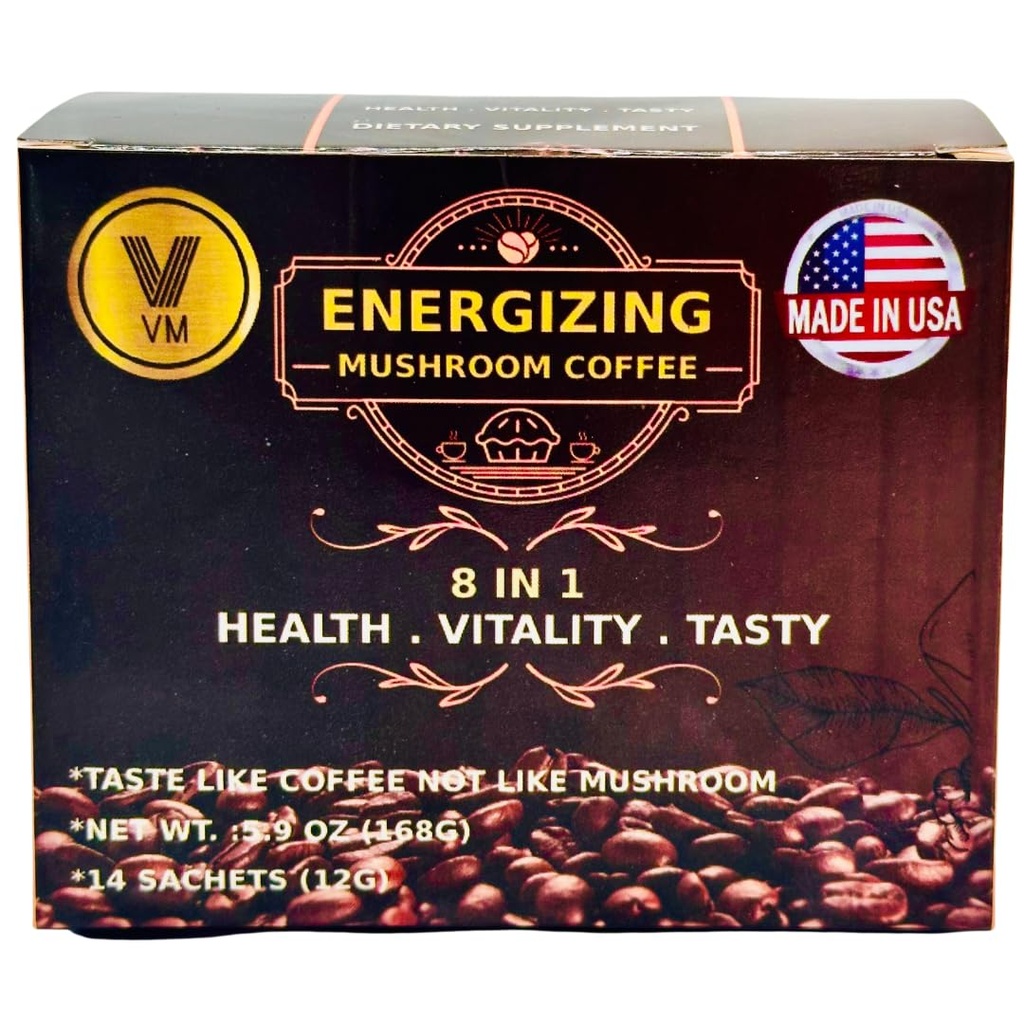 GinsengとCarbo Mix-InstantのコーヒーとVM Energizingのきのこのコーヒー-Reishi。 Instant Cafe.Dietary Supplement.8-in-1のきのこのコーヒーが付いている自然なGanoderma。 コーヒーオーガニッククラシックをミックス。 アメリカ製(14) ツイート