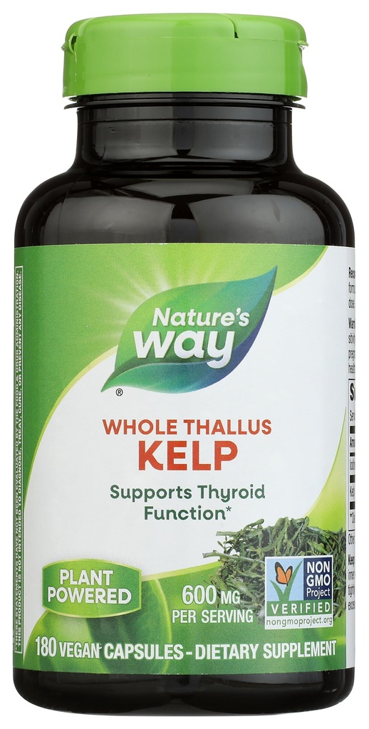 Nature's Way Kelp、Thyroid Function*、サービングあたり600mg、非GMOプロジェクト検証、180カプセル(パッケージ5月Vary)