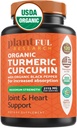 Organic Turmeric Supplement with Black Pepper Highest Potency USDA Certified [Non-GMO Organic Curcumin 2115mg] Antioxidant Joint & Immune Support 120 Tablets