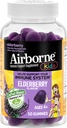 Airborneキッズエルダーベリー+亜鉛&ビタミンCグミ、強力な抗酸化剤VIT D&E - 50グミ、エルダーベリー風味の子供免疫サポート