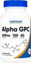 NutricostアルファGPC 600mg、120のベジタリアンのカプセル-非GMOおよびグルテンフリー、カプセルごとの300mg