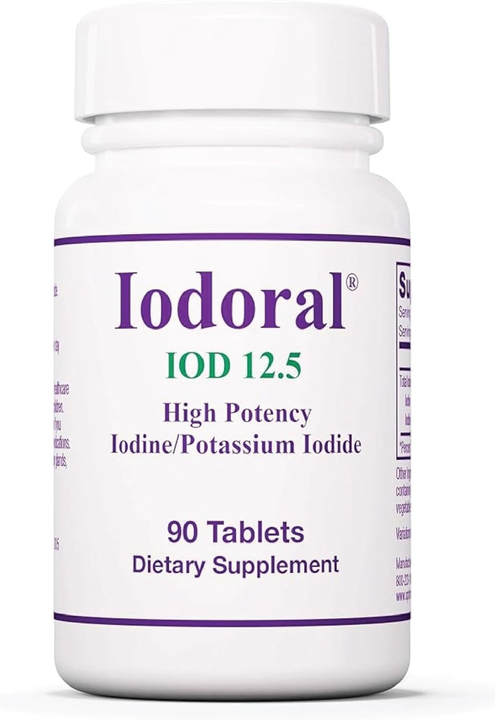 Optimox Iodoral 12.5 mg Supplement - Iodine Supplement, Thyroid Support for Women and Men, Lugol Solution Pills, Potassium Iodide Tablets, Daily Mineral Complex - 90 Count