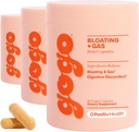 GOGO Bloating & Gas Digestive Relief, 30 Servings (Pack of 3) - Supplements with Digestive Enzymes, Bromelain, Ginger Root, & Milk Thistle - Supports Bloating Relief & Reduces Water Retention