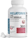 Bronson Melatonin 5mgの速い分解のチェリーの味はビタミンB6 - Nighttimeの睡眠の援助と錠剤にします - リラックスを促進します、360のベジタリアンの咀嚼可能なロッジ