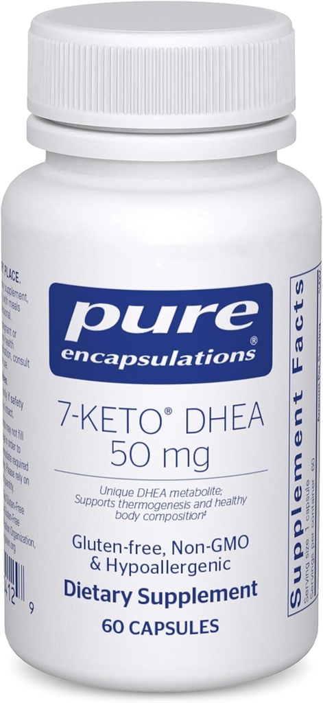 純粋なカプセル封入 7-Keto DHEA 50 mg | サーモジェネシスと健康な体組成をサポートするユニークなDHEAメタボライトサプリメント* | 60カプセル